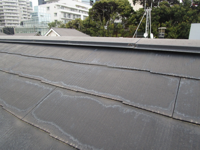 画像：経年劣化による棟包みの板金の釘抜けにより突風で飛ばされ雨漏りの原因になります